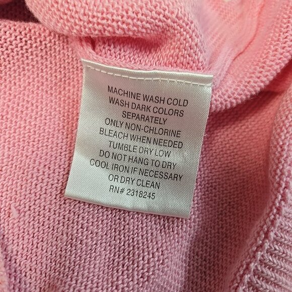 Vineyard Vines 100% Linen Sweater Womens Size Medium Pink Loose Knit V Neck - Picture 10 of 10